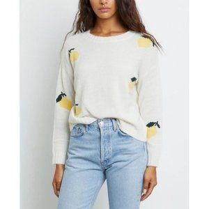 Rails Women M Perci Ivory Lemons Sweater Cashmere Blend